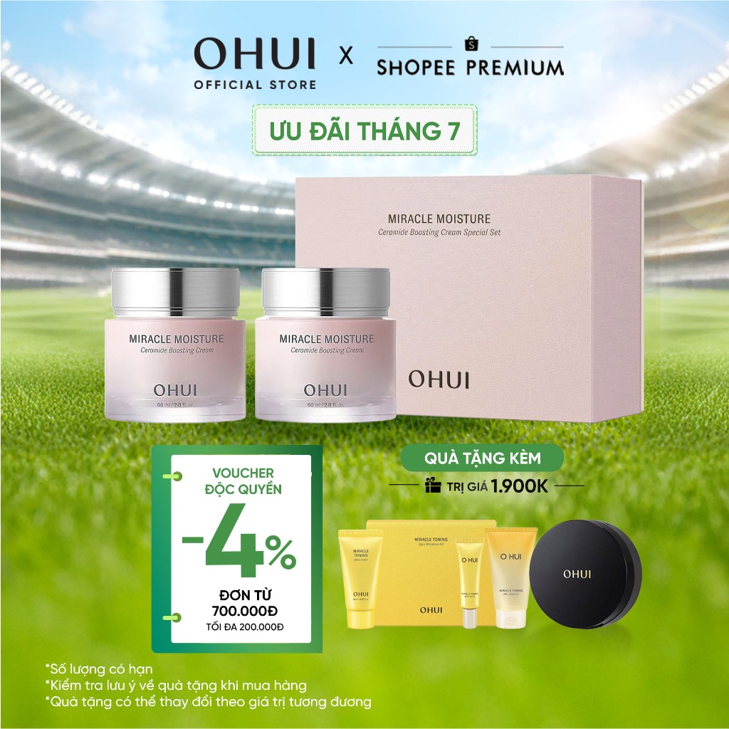 [OHUI Official] Kem dưỡng ẩm mịn mượt căng sáng da OHUI Miracle Moisture Ceramide Boosting Cream 60m