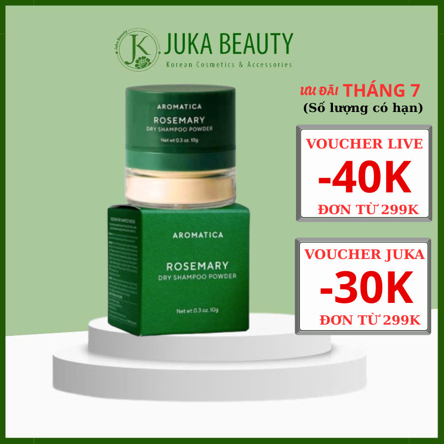Phấn Gội Khô Hương Thảo Aromatica Rosemary Dry Shampoo Powder 10g