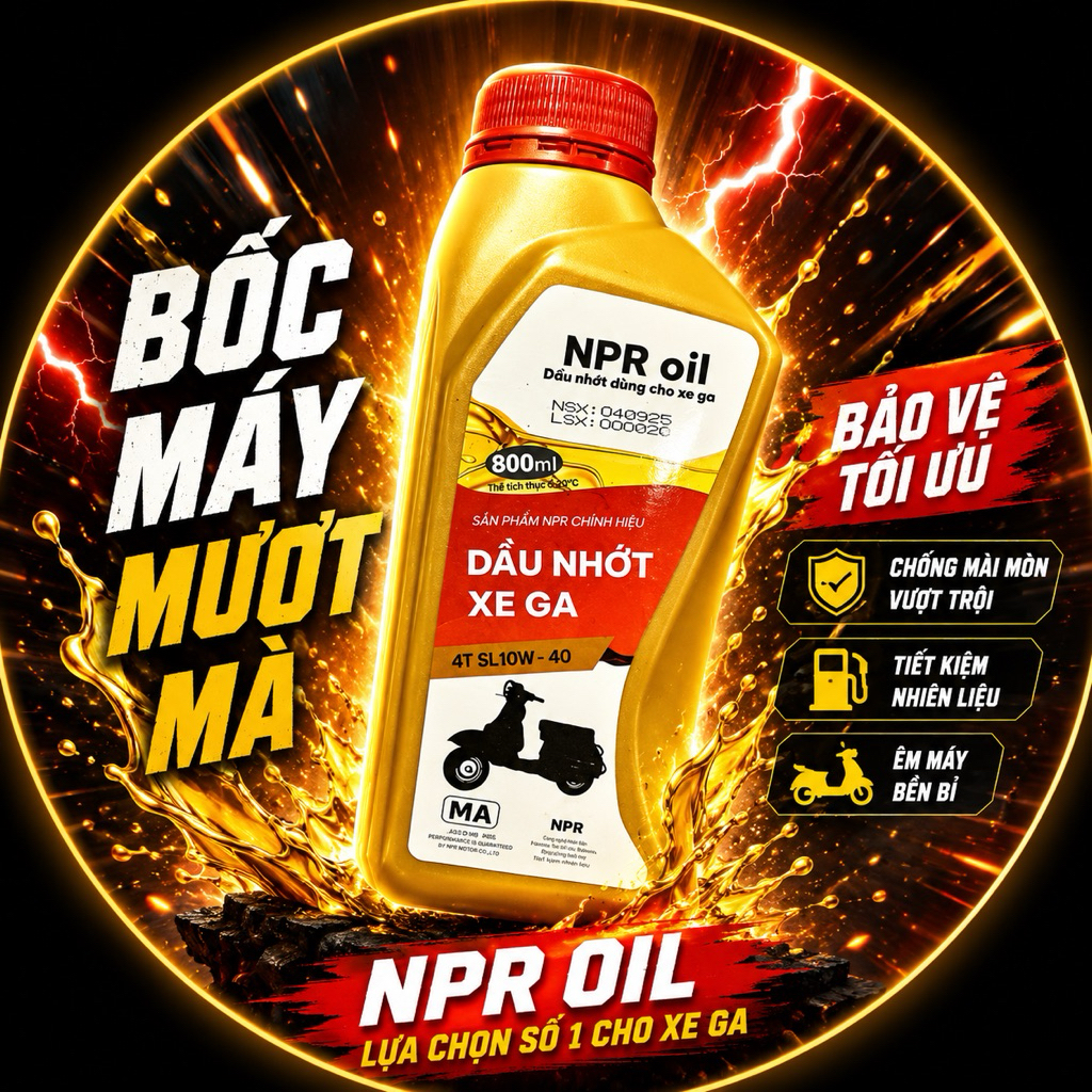 Dầu ga NPR, Dầu nhớt xe ga chính hãng NPR Oil 10W40 800ml Chính Hãng