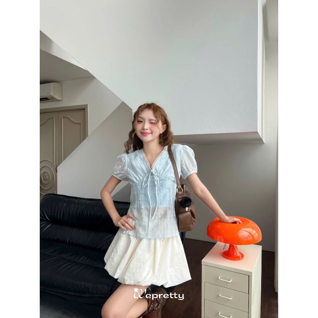 CV12 PUMKIN SKIRT Chân Váy Bí Ngắn Có Dây Rút Wepretty Clothes Dễ Thương Hàn Quốc Hợp Thời Trang