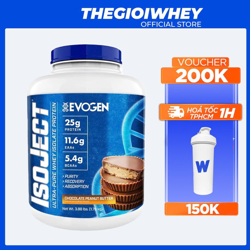 Sữa Bột Evogen Whey Protein IsoJect (57 Lần Dùng) - Sữa Bột 100% Whey Protein Isolate Hấp Thụ Nhanh