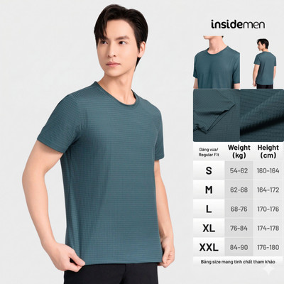 Áo Thun T-shirt Nam Insidemen Regular Fit mịn mượt, mỏng nhẹ ITS038AS2