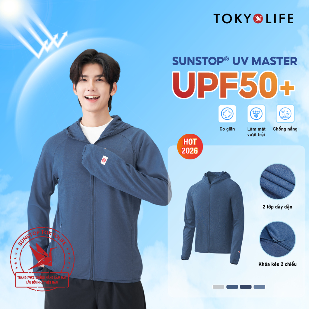 Áo khoác chống nắng nam SunStop Master TOKYOLIFE chống tia UV co dãn mềm mại thoáng mát 40000540