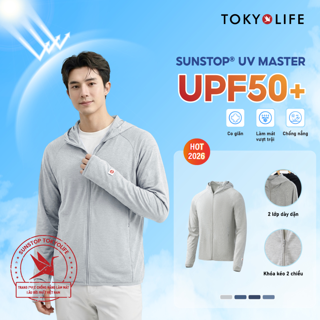 [LIVESTREAM] Áo khoác chống nắng nam SunStop Master TOKYOLIFE chống tia UV mũ liền thoáng mát 400005