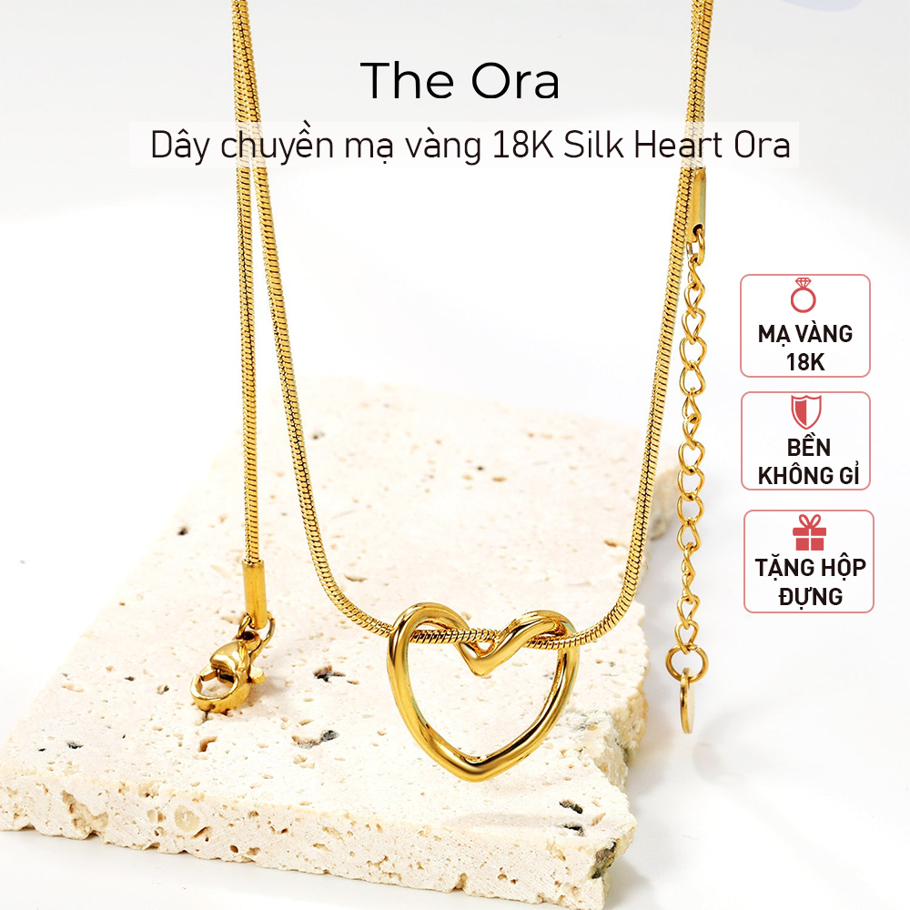 Dây chuyền mạ vàng 18K Silk Heart Ora - Thiết kế tối giản, tinh xảo  - AS005