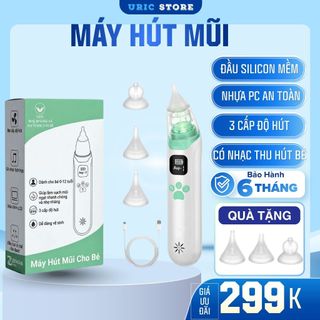 Máy Hút Mũi Cho Bé Sơ Sinh uric Cao Cấp Dụng Cụ Làm Sạch Mũi Bằng Điện Êm Dịu An Toàn Cho Trẻ