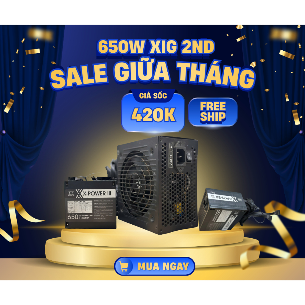 NGUỒN MÁY TÍNH KENOO ESPORT E650 650w/XIGMATEK 650W/500W ĐÃ QUA SỬ DỤNG