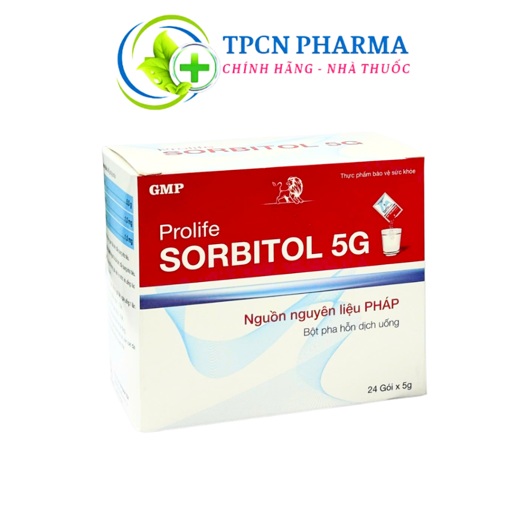 Gói Bột Pha Prolife Sorbitol 5G Hỗ Trợ Người Bị Táo Bón, Đầy Bụng, Khó Tiêu – Hộp 24 gói