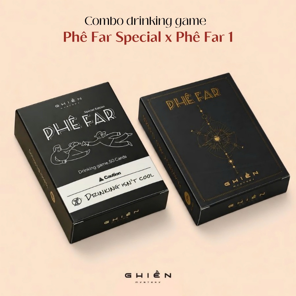 Combo PHÊ FAR Special x Phê Far 1 – Party Card Game 100 Thử Thách Song Ngữ Việt-Anh | Ghiền Mystery