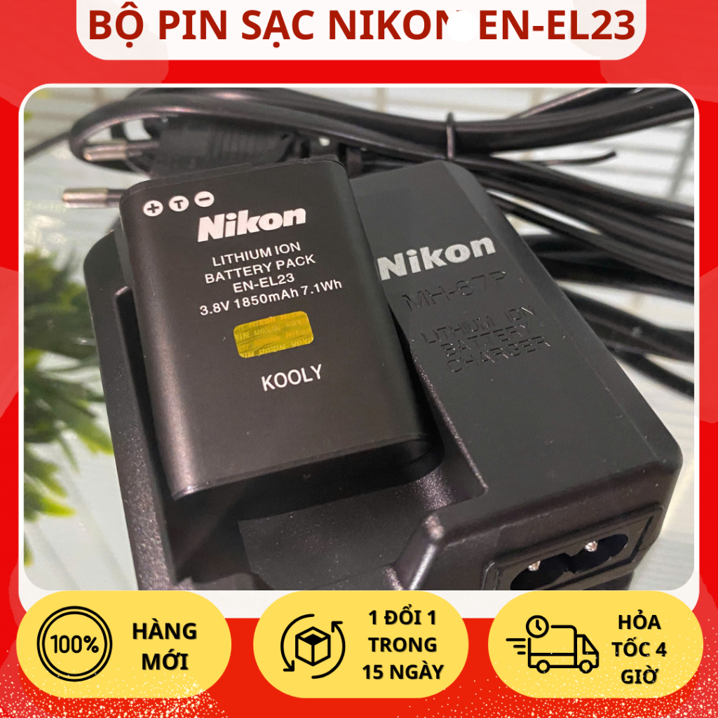 Bộ Pin Sạc Nikon EN-EL23 Dùng Cho Nikon Coolpix P600, P610, P900, B700, P900, S810c...