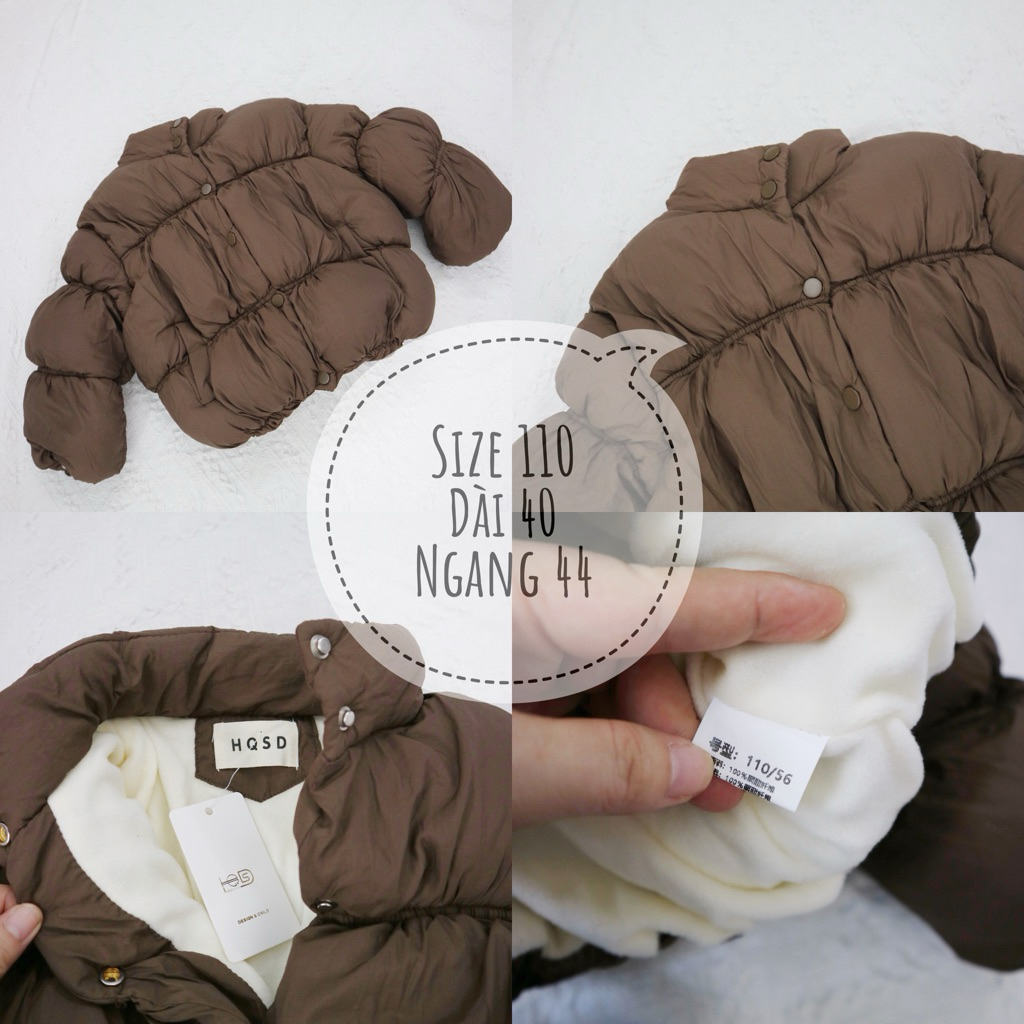 PASS áo phao dù cho bé size 110 new 100% còn tag (số đo trên ảnh)