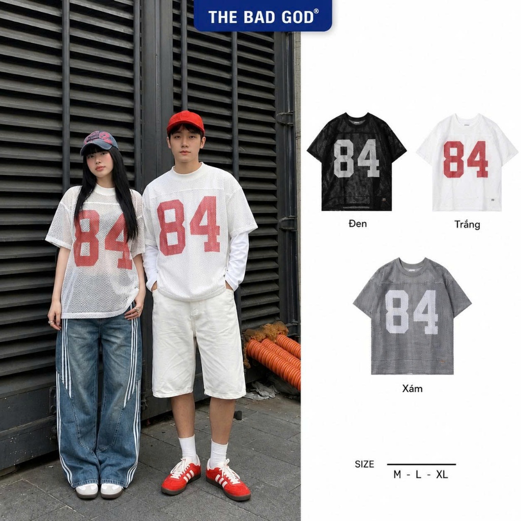 Áo thun Lưới The Bad God 84 Rising Tee Mùa Hè Thoáng Mát Phong Cách Trẻ Trung  Form Boxy Áo Phông Un