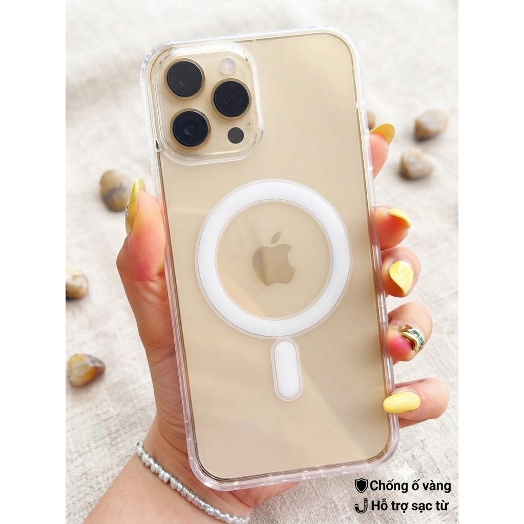 Ốp Lưng  iPhone 11 12 13 14 15 Thường & Pro Max Trong Suốt Chống Sốc TPU, Chống ố vàng , Hỗ trợ từ t