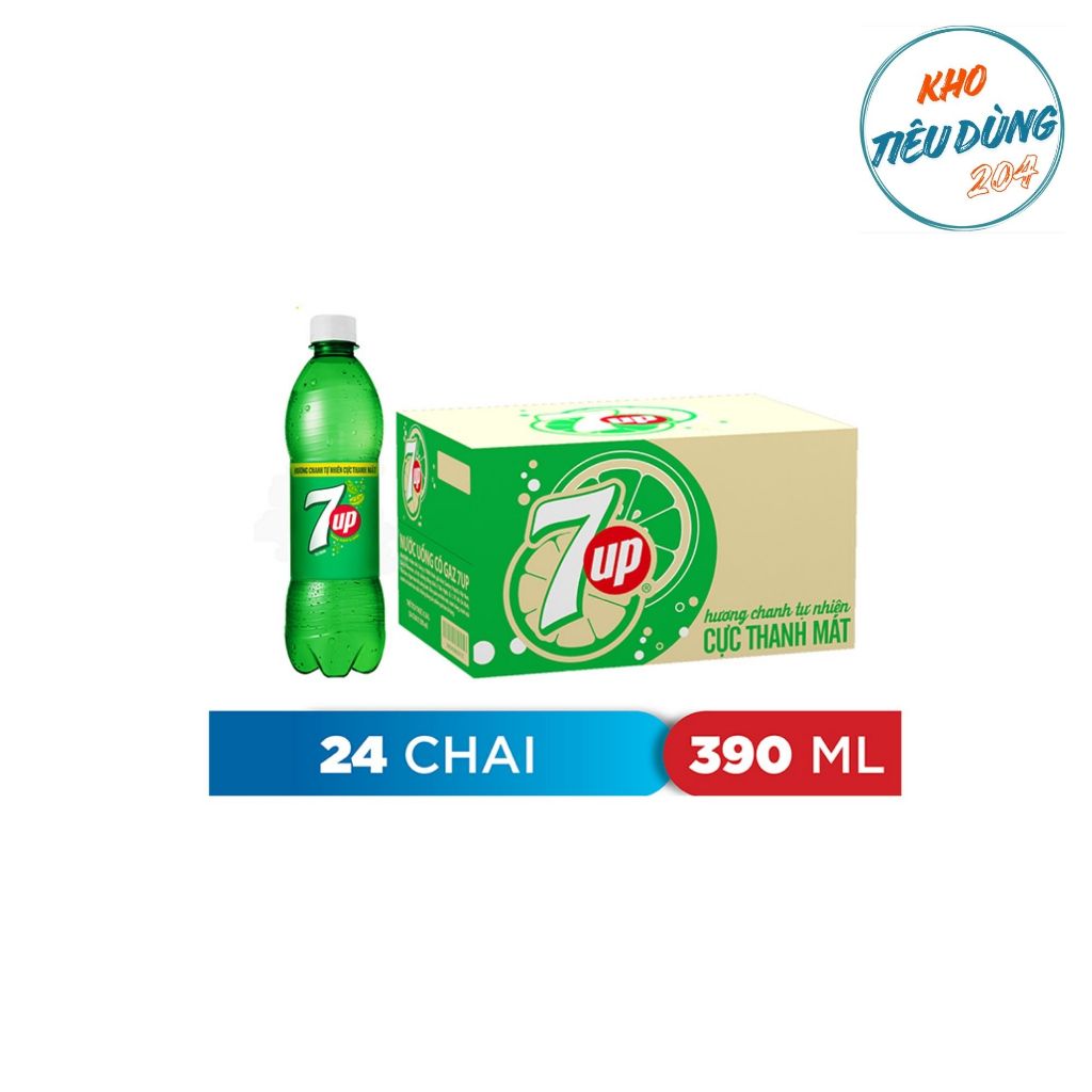 [1 Thùng] 7Up 390Ml  (24 Chai)