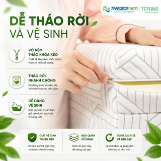 Nệm Cao Su Bông Đa Tầng Tatana Gấp 3, ThiếtKế TiệnDụng, ÁoNệm Làm Mát KếtHợp Lớp Cao Su Mền Mại ÊmÁi