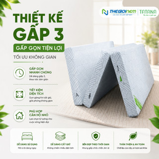 Nệm Cao Su Bông Đa Tầng Tatana Gấp 3, ThiếtKế TiệnDụng, ÁoNệm Làm Mát KếtHợp Lớp Cao Su Mền Mại ÊmÁi