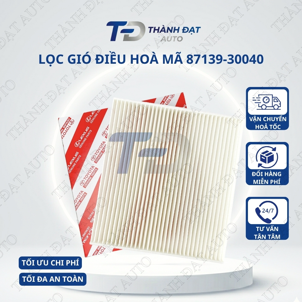 Lọc gió điều hòa, lọc gió máy lạnh cho xe Vios, Innova, Fortuner, Veloz, Altis, Camry, Avanza 87139-