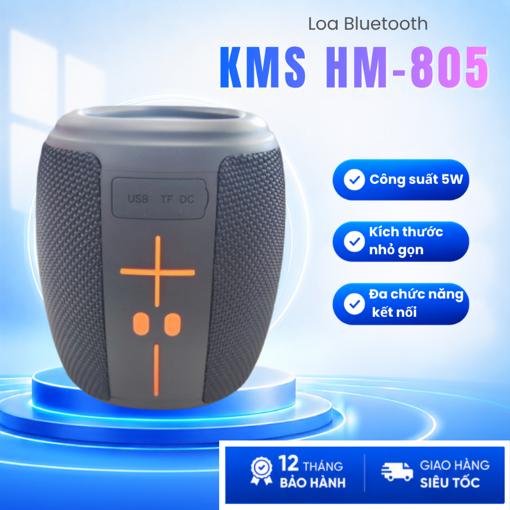 Loa Bluetooth Kms-805 HM-805 HM805 không dây di động xách tay kéo hát karaoke blu tút 5.3 [20A_061]