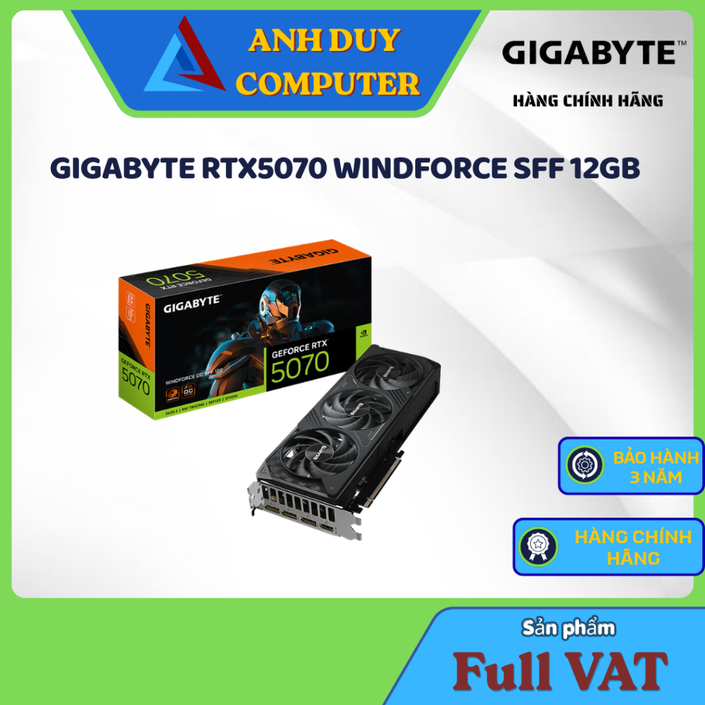 VGA GIGABYTE RTX5070 WINDFORCE SFF 12GB Chính Hãng Full Vat