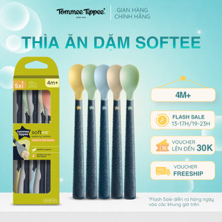 Thìa ăn dặm tommee tippee softee, cho bé từ 4 tháng - set 5 thìa, tách lẻ