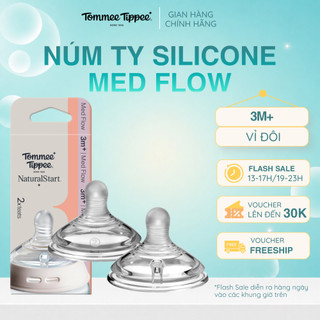 Núm Ty Silicon Siêu Mềm Tự Nhiên Cho Bé Tommee Tippee Natural Start Medium Flow 3-6 tháng