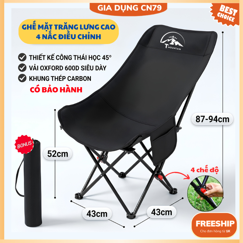 Ghế Camping Ngả Lưng Tmountain Gấp Gọn Thư Giãn Dã Ngoại Du Lịch Cao Cấp Dễ Gấp Mở  | BigBuy360 - bigbuy360.vn