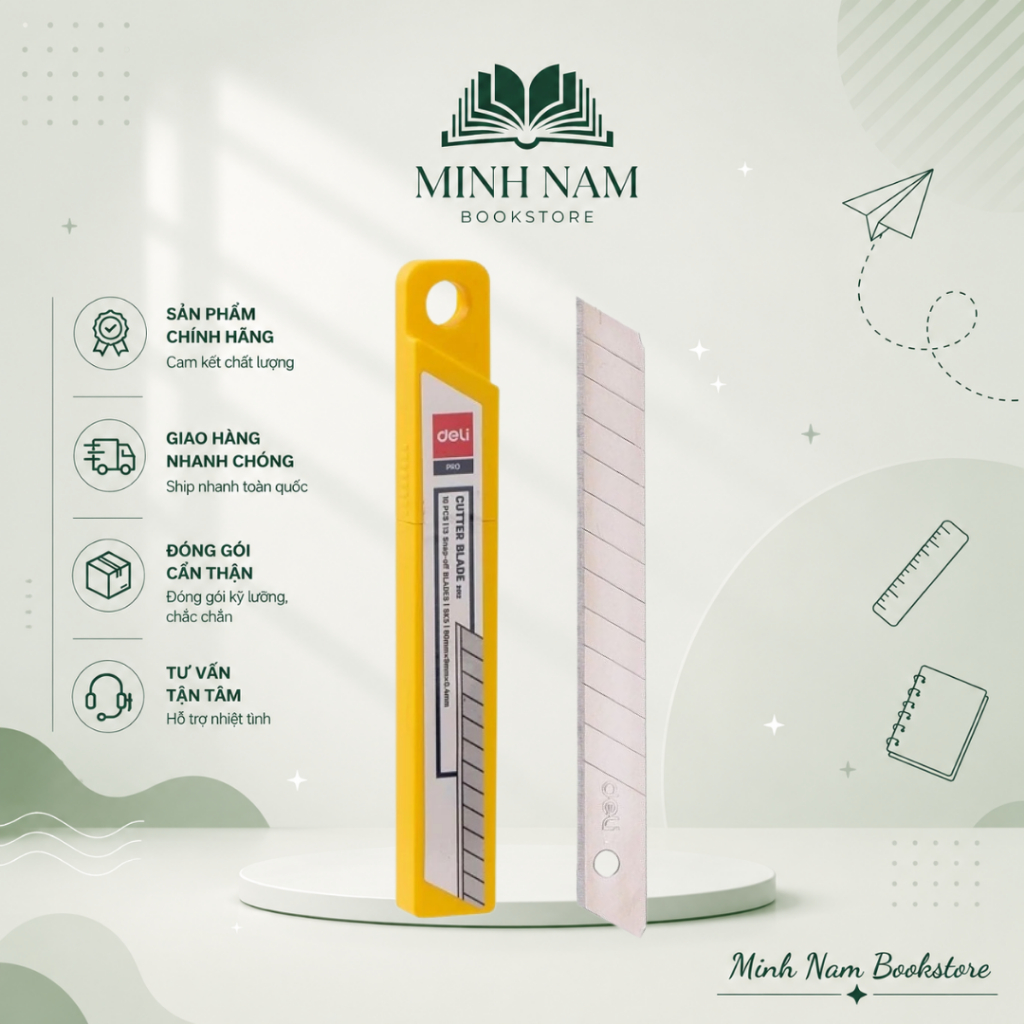 (Combo 1/3/5 cái) Lưỡi dao nhỏ Deli E2012 chính hãng