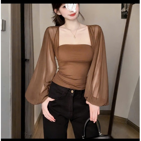 Áo thun phối lưới co giãn siêu dễ thương chất liệu thun cotton KINI Style | BigBuy360 - bigbuy360.vn
