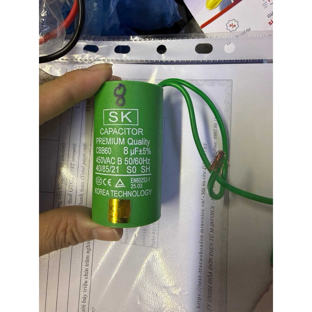 Tụ mô tơ 8uf 450V