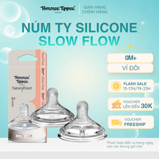 Núm ty silicon siêu mềm tự nhiên cho bé tommee tippee natural start slow flow 0-3 tháng