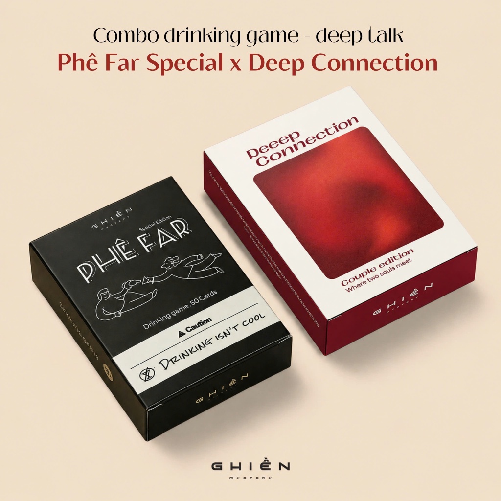 Combo "PHÊ FAR Special - Deep Connection" – Drinking Game & Deep Talk Cho Cặp Đôi | Ghiền Mystery