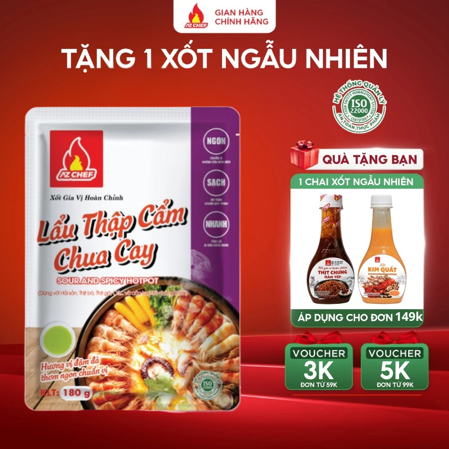 Sốt Lẩu Thập Cẩm Chua Cay 180g AZ CHEF-Thơm ngon, chuẩn vị