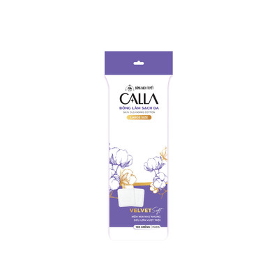 [GIFT] - Bông tẩy trang Bông Bạch Tuyết làm sạch da Calla Velvet soft miếng bông lớn (100 Miếng/gói)