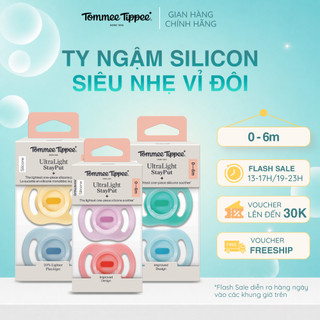Ty Ngậm Silicon Siêu Nhẹ Cho Bé Tommee Tippee Ultra Light 0-6 tháng