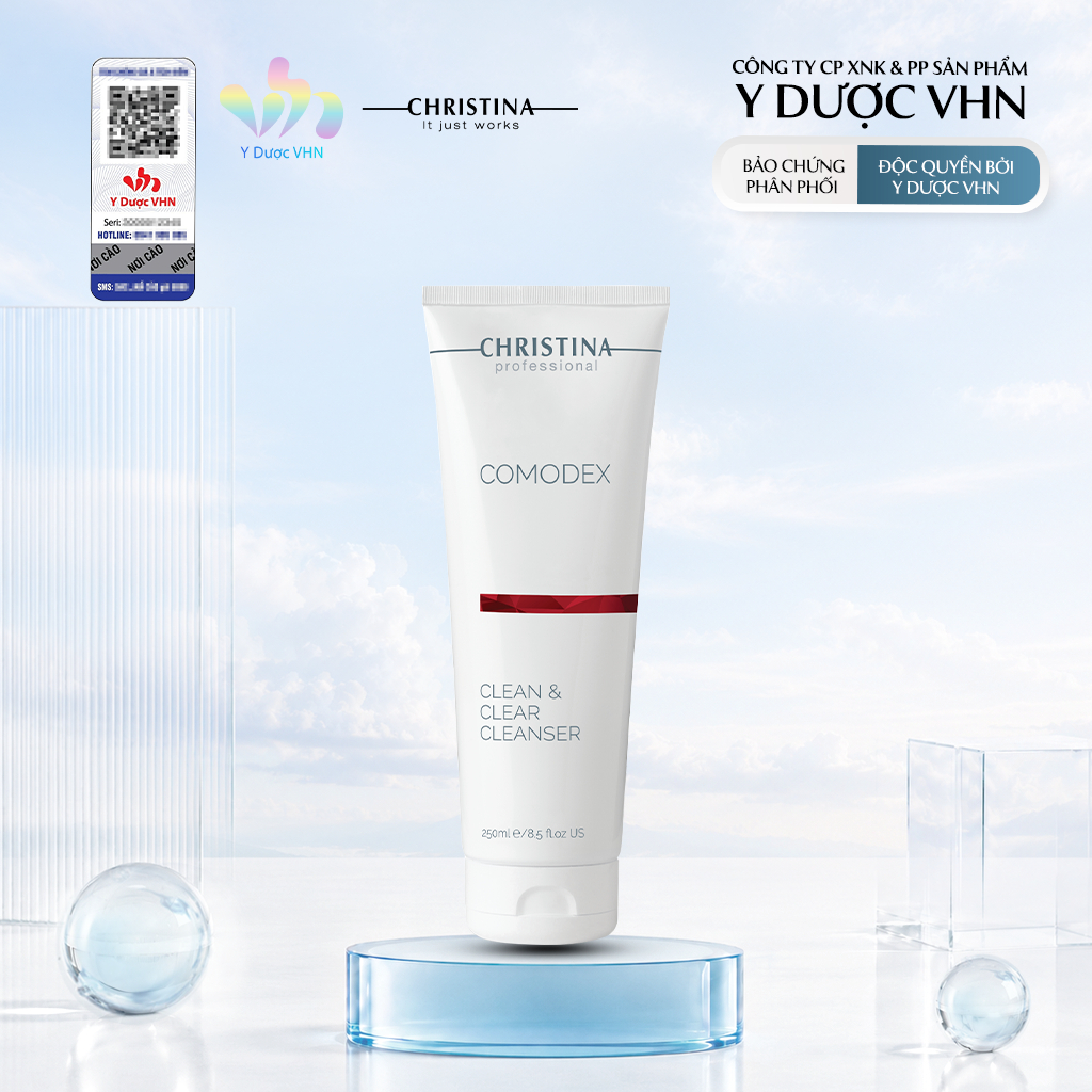 Sữa rửa mặt làm sạch kháng khuẩn Christina Comodex Clean & Clear Cleanser – 250ml