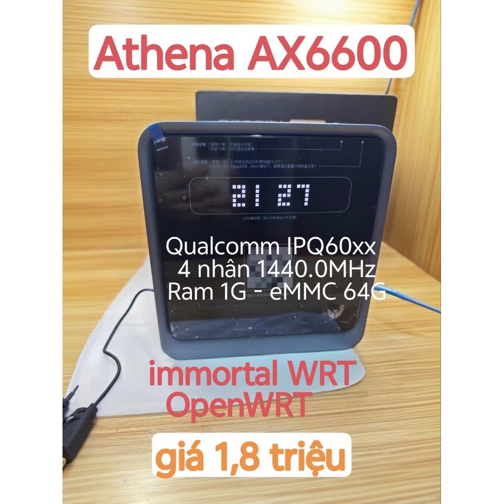 [rehonkhuyenmai] Router Athena AX6600 Bảo Vệ Gia Đình Từ Hiểm Họa Internet OpenWrt iStoreOS QWRT Asu