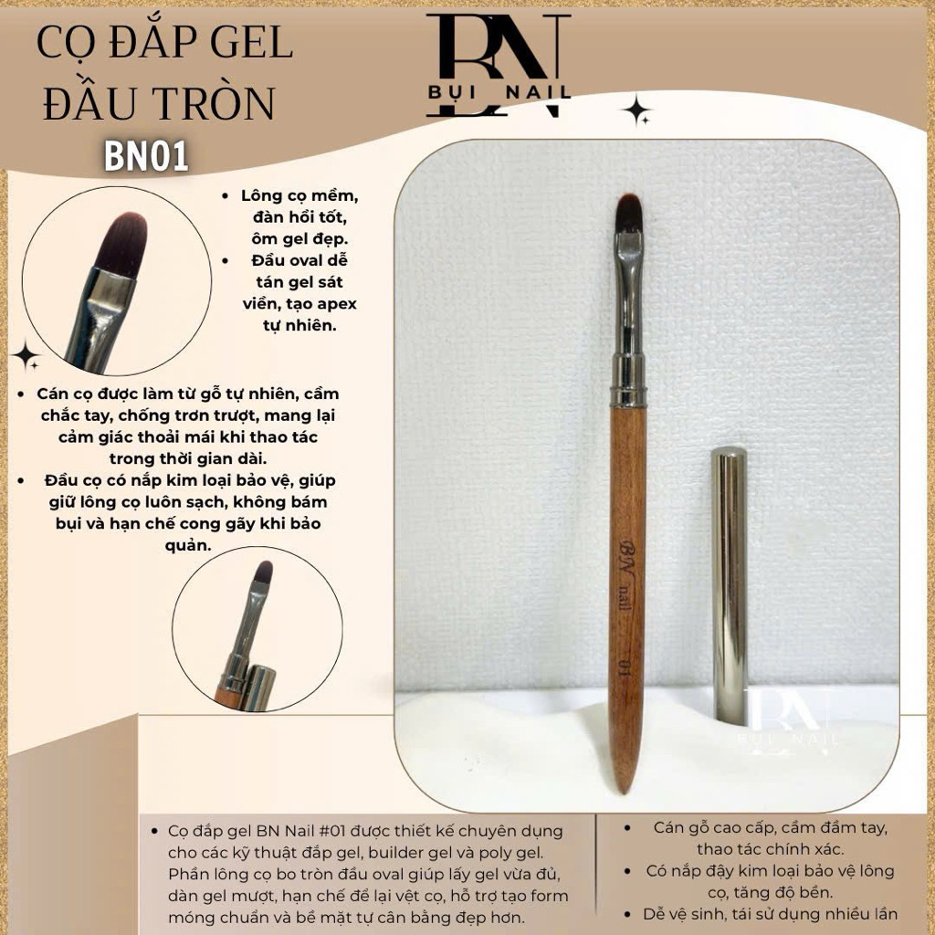 CỌ ĐẮP GEL CÁN GỖ ( BN1 )