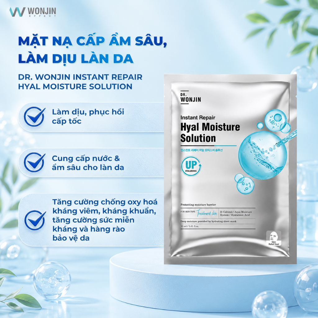 [VHL x WONJIN] Hộp 10 Mặt Nạ Cấp Ẩm Cấp Tốc Chuyên Sâu Dr. Wonjin Instant Repair Hyal Moisture Solut