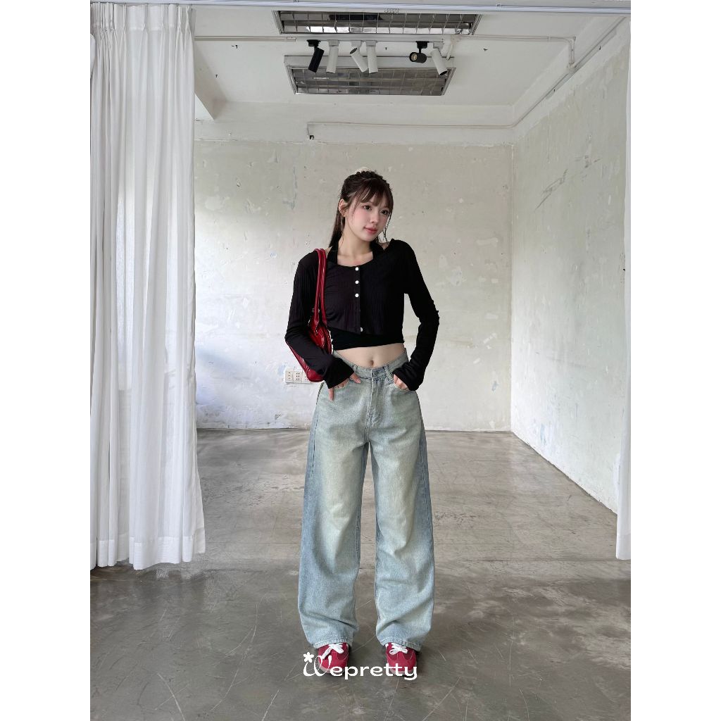 Quần Jeans Nữ Ống Rộng MYNA PANTS Wepretty Clothes Form Suông Dài Tôn Dáng - Q18