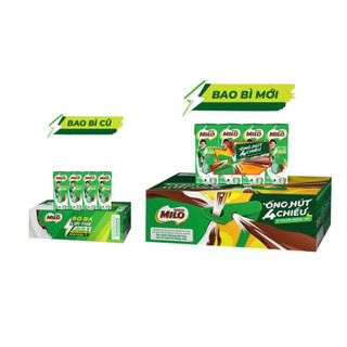 Thùng 48 hộp sữa lúa mạch Milo 180ml (Phiên bản ống hút 4 chiều)