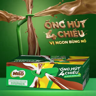 Thùng 48 hộp sữa lúa mạch Milo 180ml (Phiên bản ống hút 4 chiều)