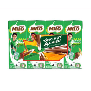 Thùng 48 hộp sữa lúa mạch Milo 180ml (Phiên bản ống hút 4 chiều)