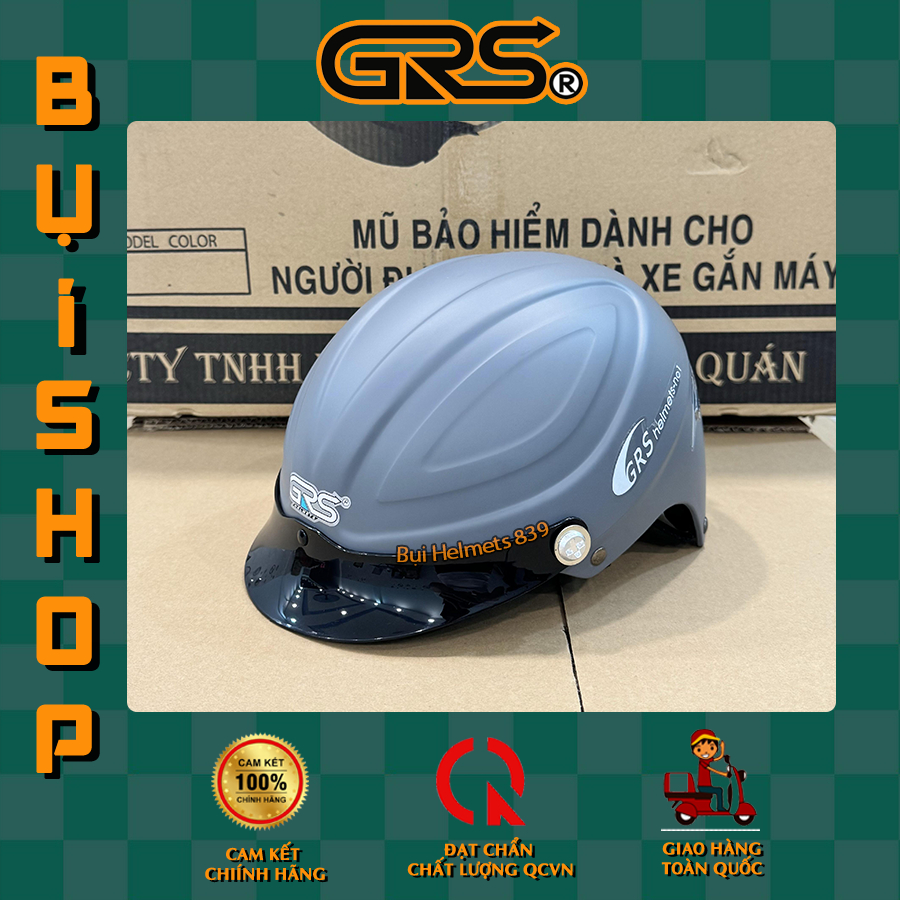 Mũ bảo hiểm Grs A860 size lớn nửa đầu - Helmet Nón sơn tĩnh điện size to 100% công nghệ Đài Loan