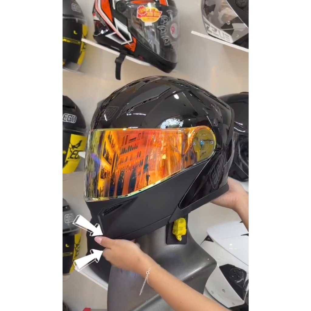 Kính Ego E9 Revo, Kính chắn gió mũ Ego E9