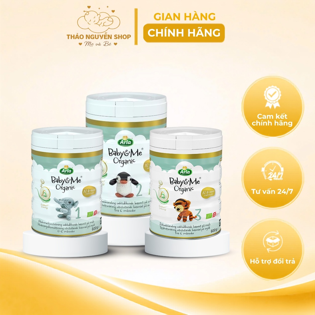 [CHÍNH HÃNG] Sữa Arla HMO 800gr ,Sữa Arla Organic A2 600gr Baby&me đủ số 1, 2, 3