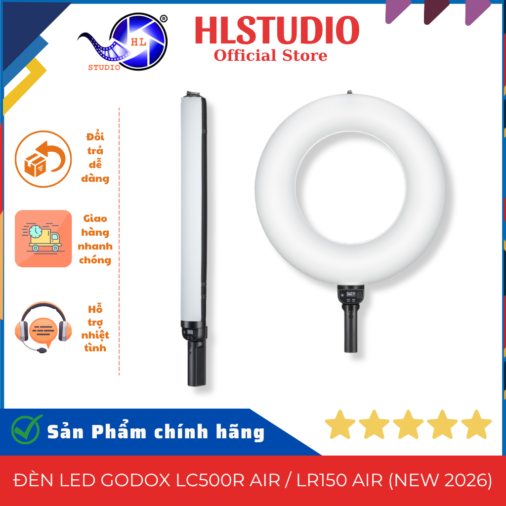 Đèn Led Đa Năng Godox LC500R Air Và LR150 Air Đổi Màu RGB Bi-Color Siêu Nhẹ HL Studio