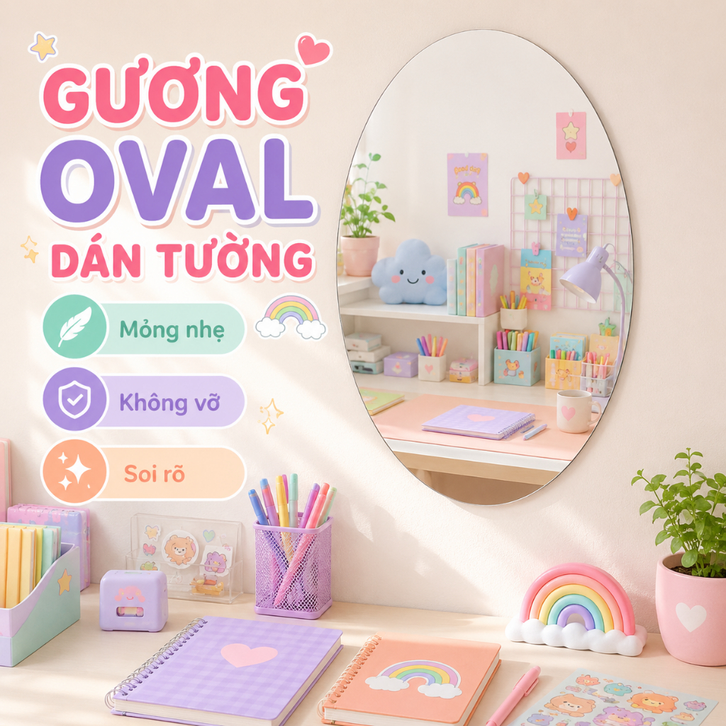 Gương toàn thân dán tường gương dán tường dán tường chống vỡ soi toàn thân,dán tủ quần áo,Gương elip