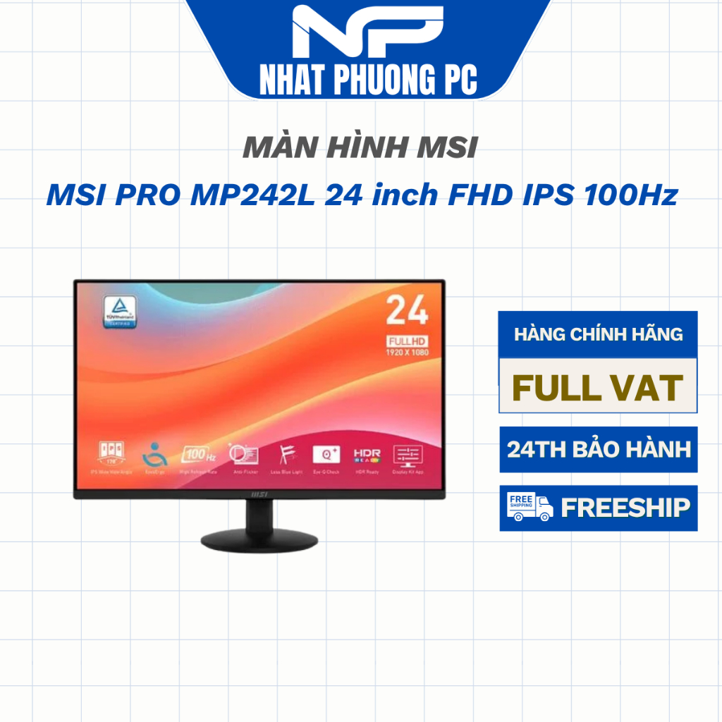 Màn hình MSI PRO MP242L 24 inch FHD IPS 100Hz