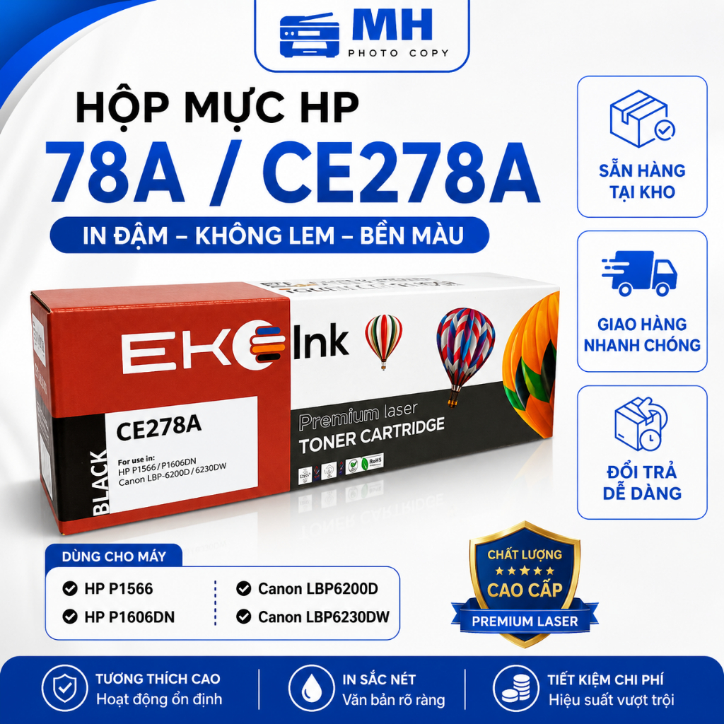Hộp Mực Eko Ink 78A CE278A – Cho Canon 6230DN/6200D/MF4450/4550 – In Đậm Nét