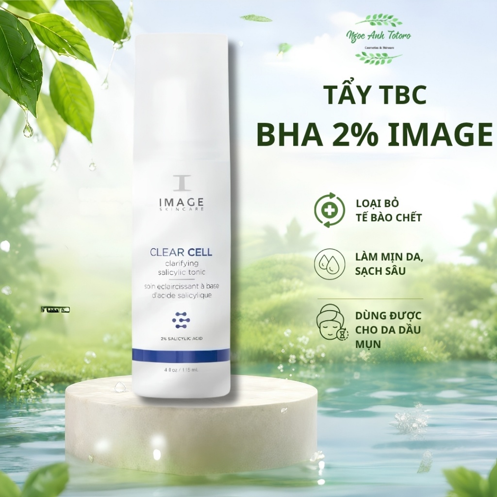 [KOL] Tẩy da chết IMAGE Skincare CLEAR CELL Clarifying Salicylic Tonic 118ml | Toner BHA & AHA